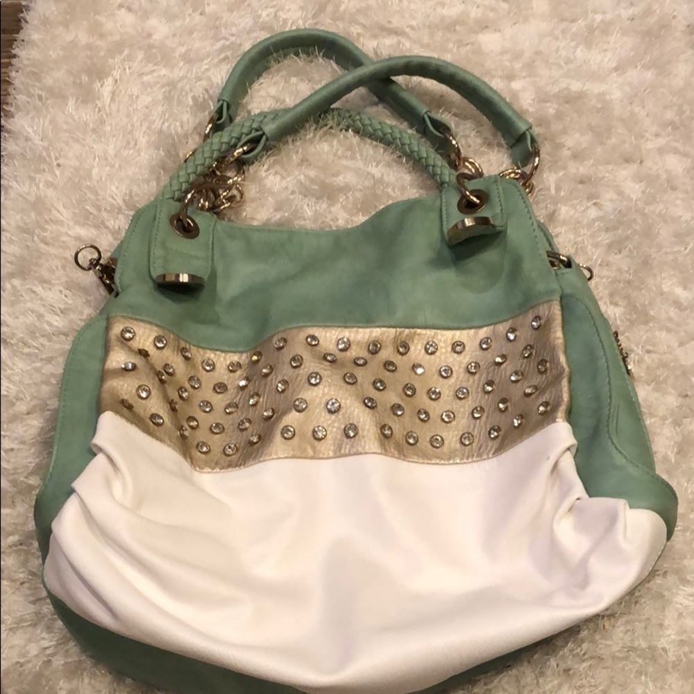 Mint and gold purse